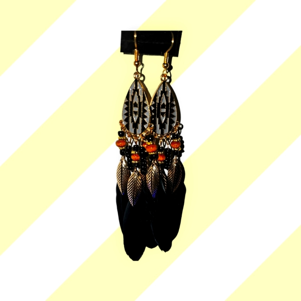 Handmade feather earrings